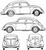 Volkswagen Beetle Vw Drawing Bus Car 1952 Käfer Blueprints Auto Von Beetles Vintage Coloring Pages Autos Kombi Cars Blueprint Escarabajo sketch template
