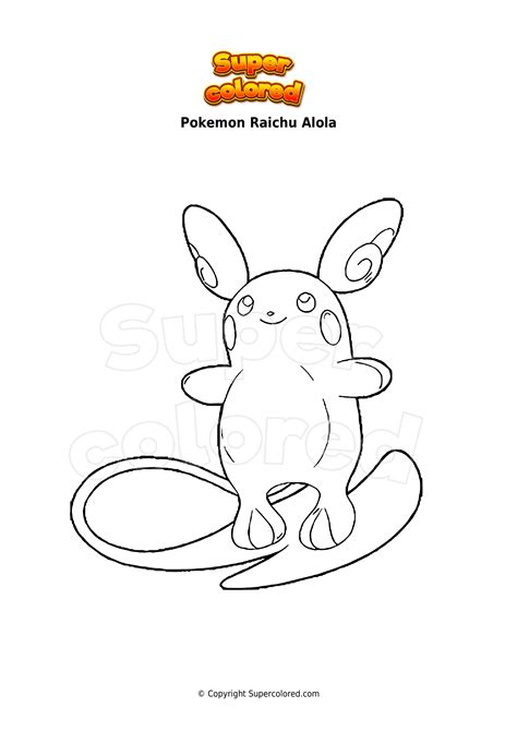 coloring page pokemon raichu alola supercoloredcom
