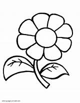 Easy Flower Kids Drawing Flowers Draw Coloring Pages Getdrawings sketch template