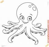 Coloring Book Octopus Cartoon Printable Keyword Pdf sketch template