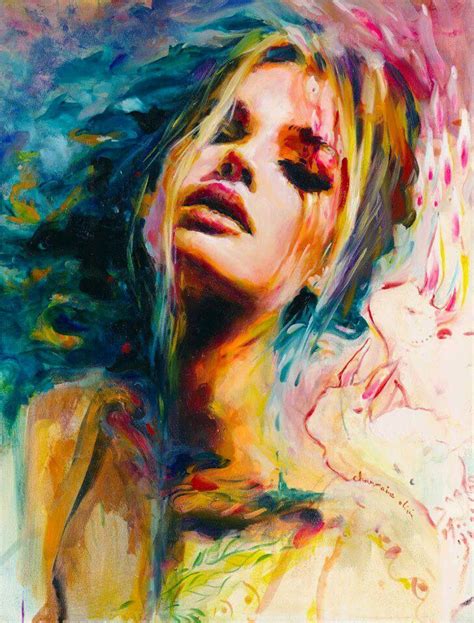 Woman S Face With Eyes Closed Color Art Art Painting