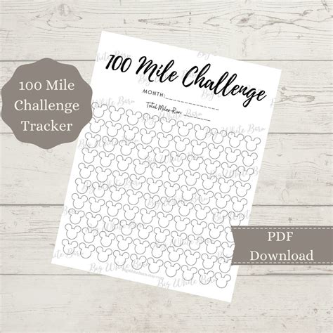 printable  mile challenge tracker running tracker running etsy