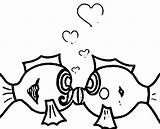 Coloring Scene Underwater Pages Fish Clipart Two Popular Kissing Library sketch template
