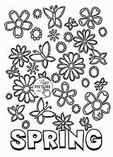 Coloring Spring Pages Printable Flower Flowers Print Adults Seasons Kids Sheets Outstanding Springring Well Printables First Color Clipart Cards Many sketch template