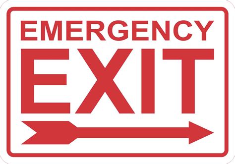 arrow emergency exit sticker vinyl business sign decal