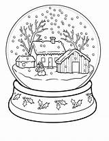 Coloring Snow Pages Printable Globe sketch template