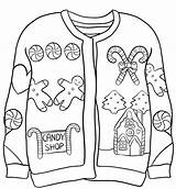Sweater Coloring Christmas Candy Clipart Ugly Pages Sweaters Shop Printable Print Drawing Scribblefun Gingerbread Paper sketch template