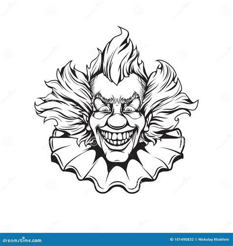 scary clown face coloring pages