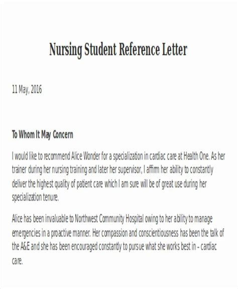 nursing student recommendation letter hamiltonplastering