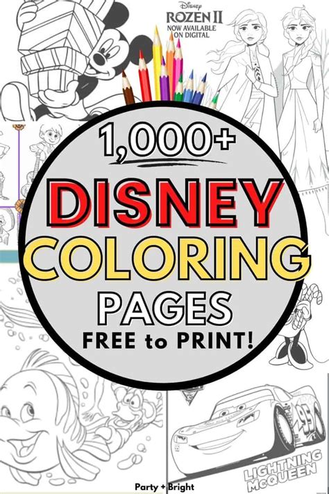 disney coloring pages party bright