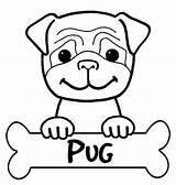 Boxer Dog Pug Coloring Cute Pages Little sketch template