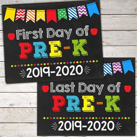day  pre    day  pre  chalkboard sign etsy