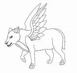 Pup Winged sketch template