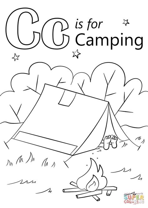 letter    camping super coloring camping coloring pages