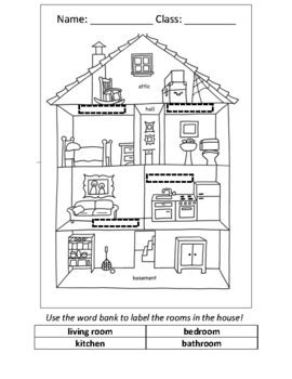 rooms   house labelling worksheet   prydes primary products