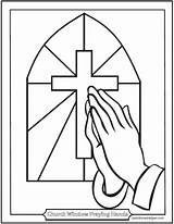 Catholic Coloring Pages Praying Hands Church Rosary Drawing Glass Kids Stained Prayers Cross Window Confirmation Printable School Children Mysteries Bible sketch template