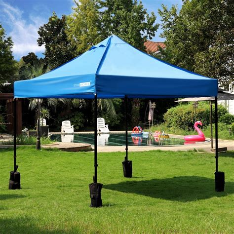 oxford heavy duty outdoor easy pop  instant canopy party tent   sand bags blue