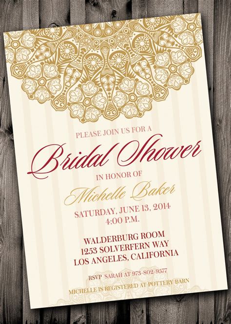 Bridal Shower Invite Rose Gold Pink Elegant Old Hollywood Etsy