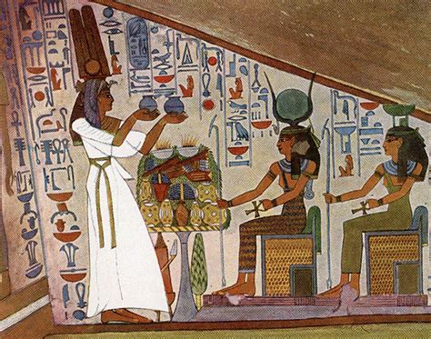 Queen Nefertari Bringing An Offering To Goddesses Hathor