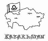Coloring Pages Kazakhstan Geography Choose Board Flag Kids sketch template