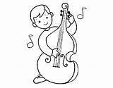 Cello Coloring Drawing Boy Little Outline Pages Coloringcrew Getcolorings Paintingvalley Color sketch template