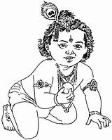 Krishna Drawing Baby Coloring Clipart Pages Sketch Sri Radha Hindu Kids Gods Janmashtami Lord God Clip Bal Printable Line Pencil sketch template