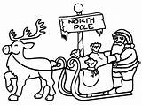 Coloring Pages Pole North Santa Christmas Hubpages Printables Sleigh sketch template