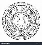 Taurus Shutterstock Zodiaco Signos Ethnic Horoscope Tauro sketch template