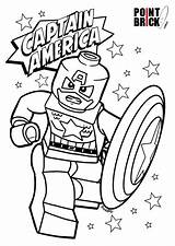 Lego Coloring Avengers Pages Printable Captain Read America sketch template