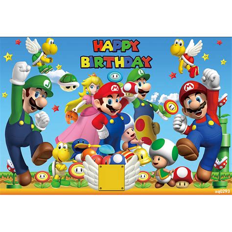 Mario Bros Brother Personalised Birthday Party Banner Backdrop