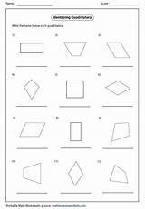 Quadrilateral Parallelogram Worksheets Identify Each Type Rhombus Trapezoid Square Rectangle Mathworksheets4kids Kite Coloring Template School Name Easy Contain Pages sketch template