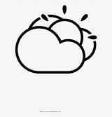 Lluvia Sol Partly Dibujo Cloudy Coloring Clipartkey sketch template
