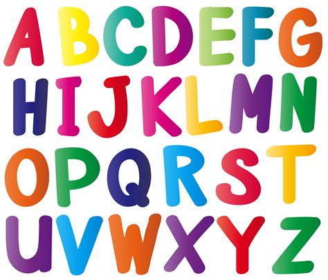 english alphabets   colors  vector art  vecteezy
