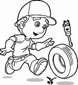 Coloring Tire Run Manny Wecoloringpage Pages Handy sketch template