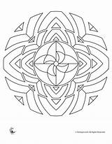 Mandala Coloring Kids Zigzag Pages Mandalas Simple Easy Adults Geometric sketch template