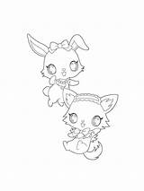 Coloring Pages Anime Animals Kids Printable Recommended Color sketch template