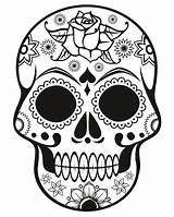 Skull Coloring Sugar Pages Halloween Printable Adults Adult Template Colouring Drawing Mandala Print Flowers Sheets Visit Kids sketch template