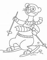 Ferret Coloring Pages Skiing Footed Getcolorings sketch template