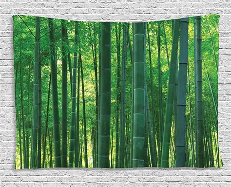 bamboo decor tapestry asian oriental exotic bamboo trees   rainforest horizontal jungle