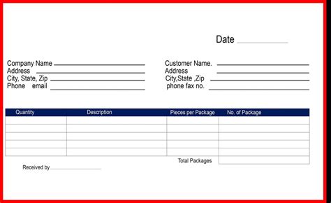 delivery receipt template  word  excel