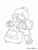Grandma Boy Coloring Hugging Pages Color Hellokids Print sketch template