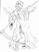 Reaper Grim Femal Coloring sketch template