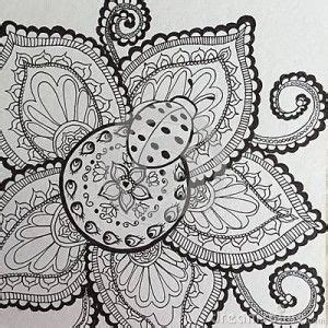 ladybug mandala   ink drawing illustration ink doodles