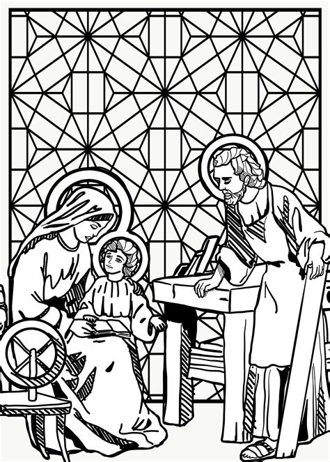 holy family catholic coloring page