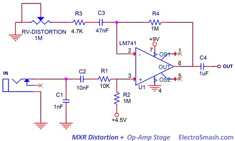 Electrosmash Mxr Distortion Circuit Analysis Musik Basteln