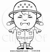 Girl Angry Clipart Cartoon Safari Happy Coloring Cory Thoman Outlined Vector sketch template