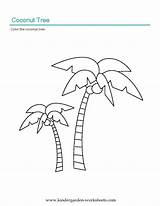 Tree Coconut Coloring Worksheets Printable Abc Pages Kindergarten Template sketch template