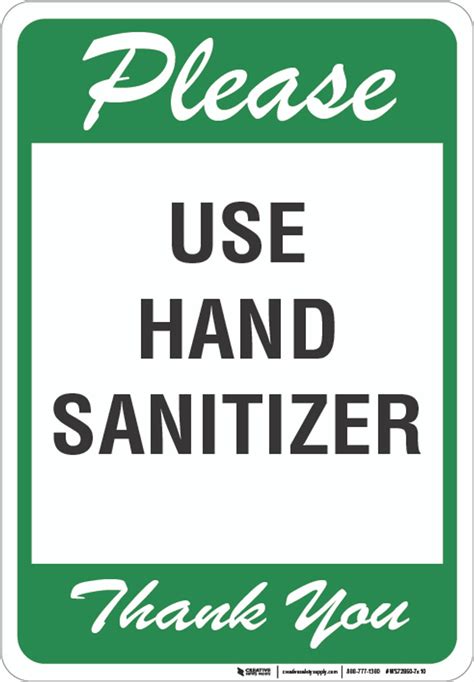 hand sanitizer wall sign