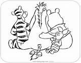 Pooh Coloring Tigger Pages Eeyore Group Winnie Friends Disneyclips Hug Mixed Easy sketch template