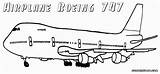 747 Airplanes Colouring Coloringway Passenger Jet Airline Coloriages sketch template